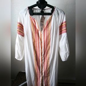 Zara Dress Embroidered Dress with Belt NWT